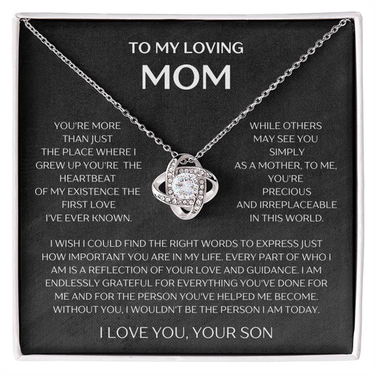 Mom - You're More Than a Mother - Love Knot Necklace From Son
