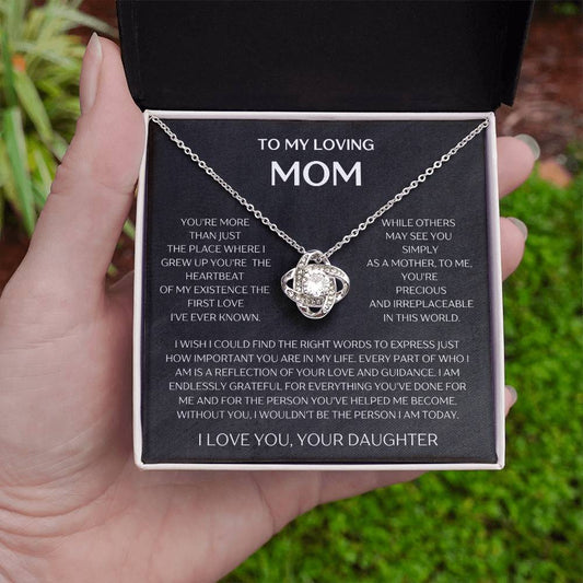 Mom - You're more than a mother - Love Knot Necklace From Daughter